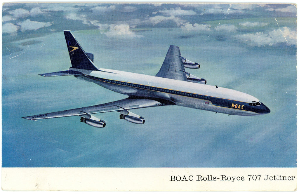 An original B.O.A.C postcard signed by George Harrison 1964