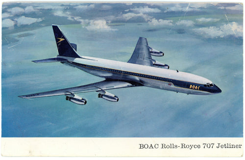 An original B.O.A.C postcard signed by George Harrison 1964