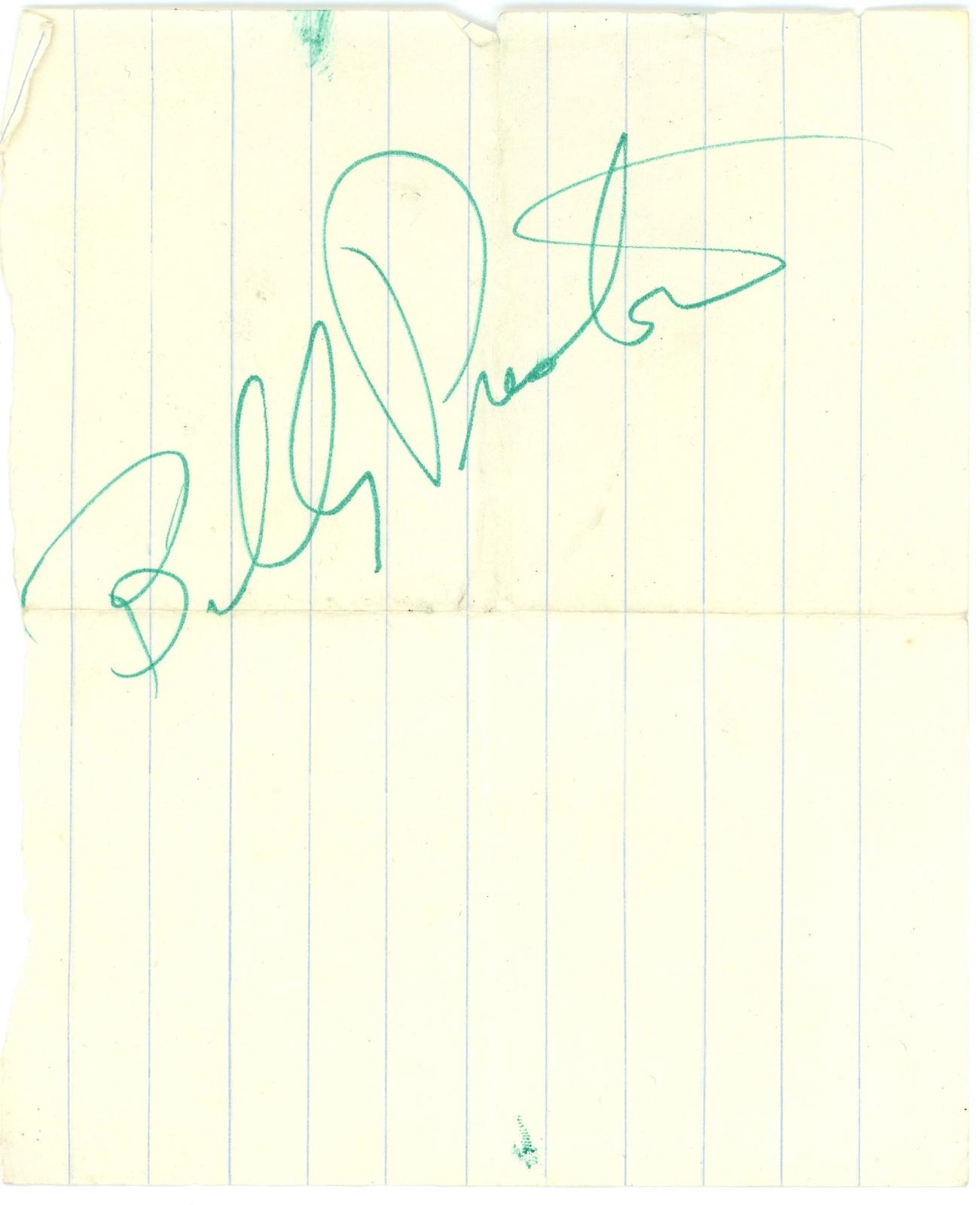 Billy Preston Autograph 1970s