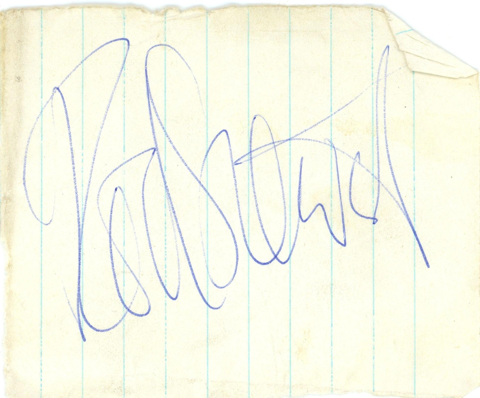 Rod Stewart Autograph 1970s