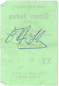 Elton John signed ticket Apollo Glasgow 11th of December 1973