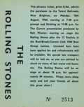 1964 Rolling stones concert ticket