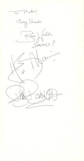 The Shadows Signed British Airways Crown First Class airline menu