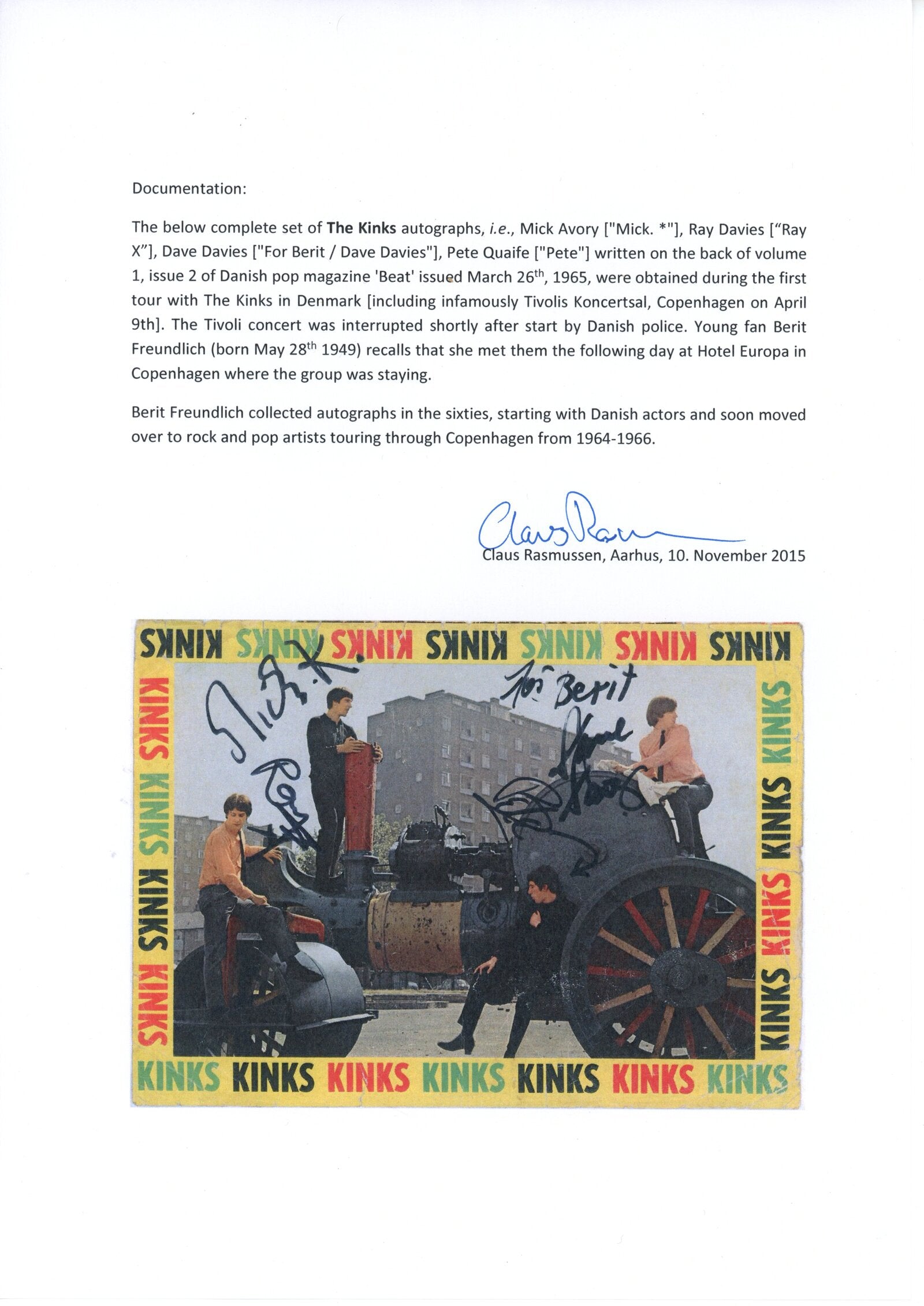 The Kinks Signed Magazine