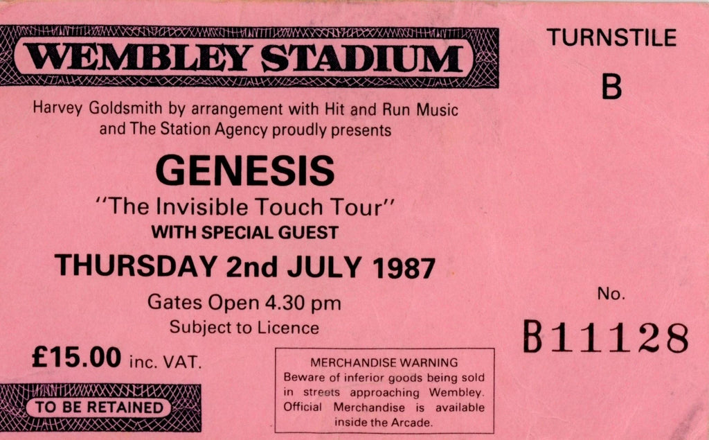 Three Genesis concert Tickets