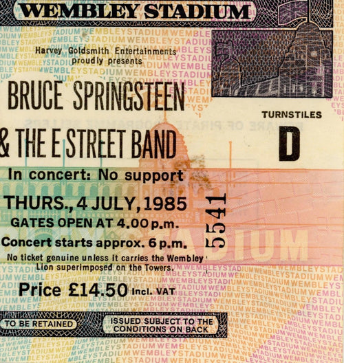 Bruce Springsteen Ticket Stub 1985