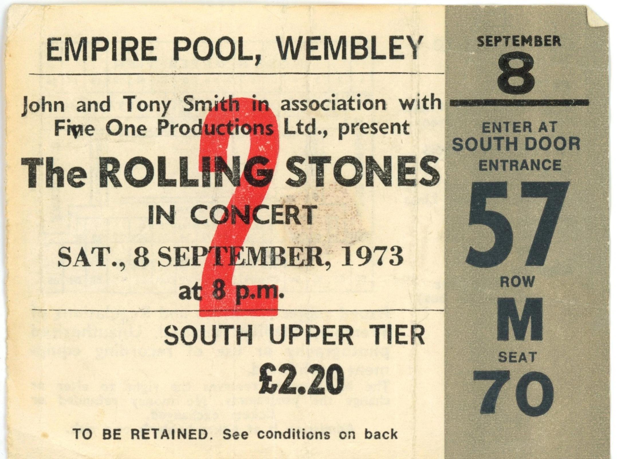 Rolling stones ticket stub