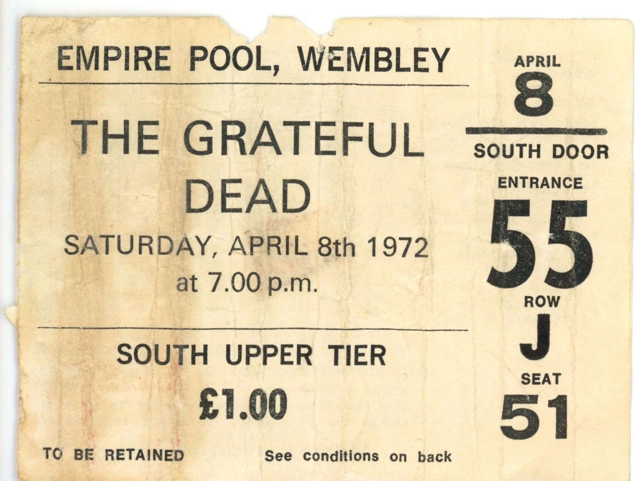 The Grateful Dead Ticket Stub