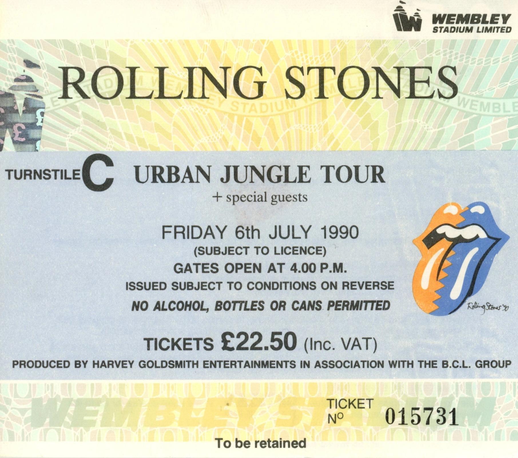 Rolling Stones Ticket stub 1990