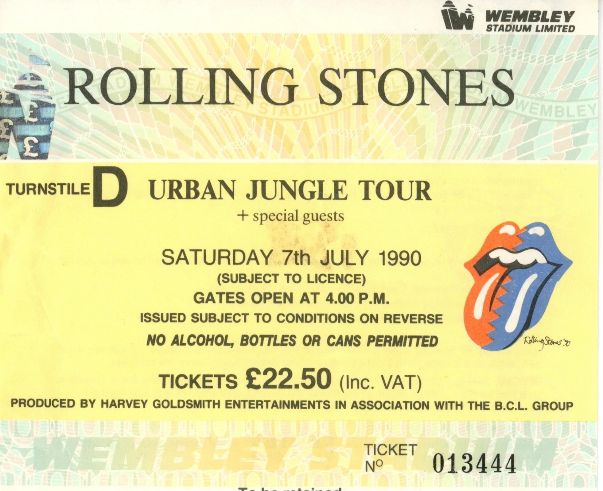 The Rolling Stones ticket stub 1990