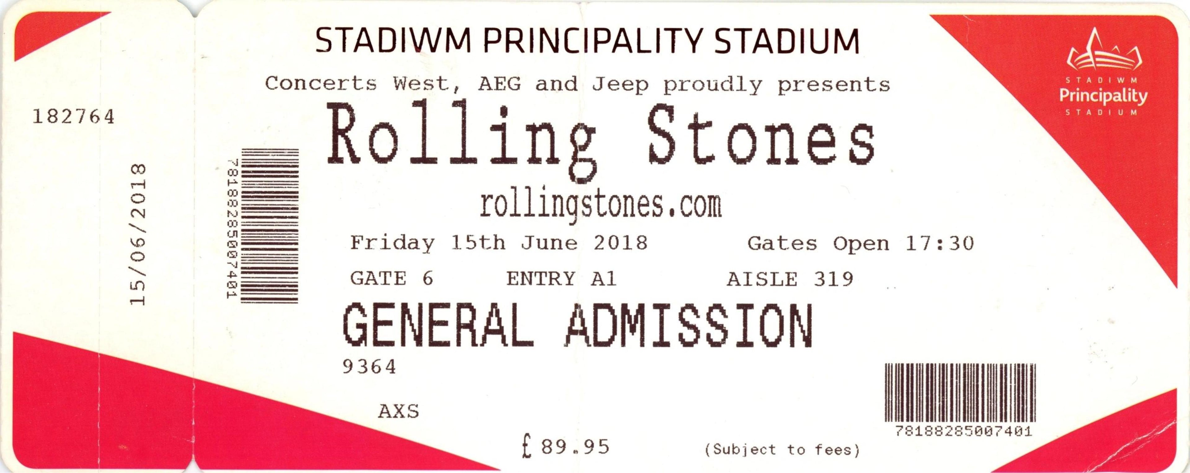 Rolling Stones ticket 2018