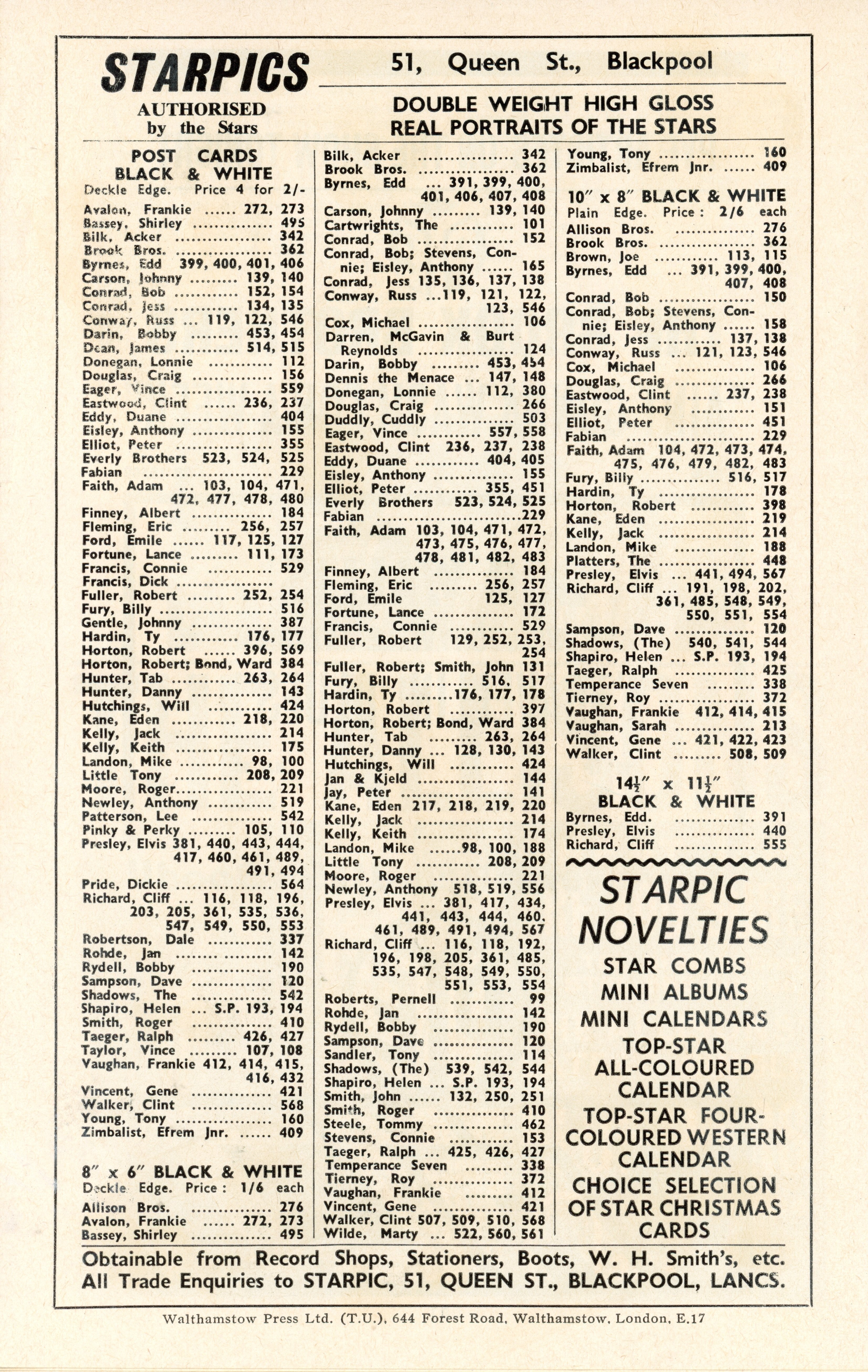 New Musical Express "The Big Stars of 1961 Concert," programme