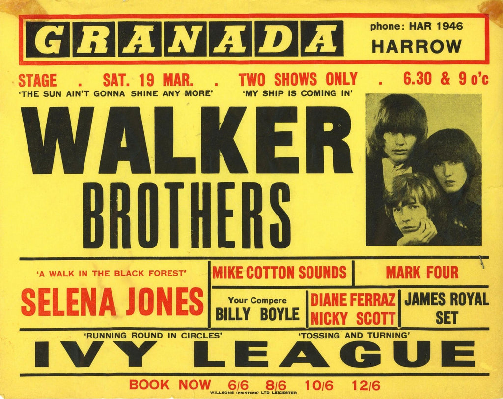 The Walker Brothers Granada Theatre Handbill and ticket stub