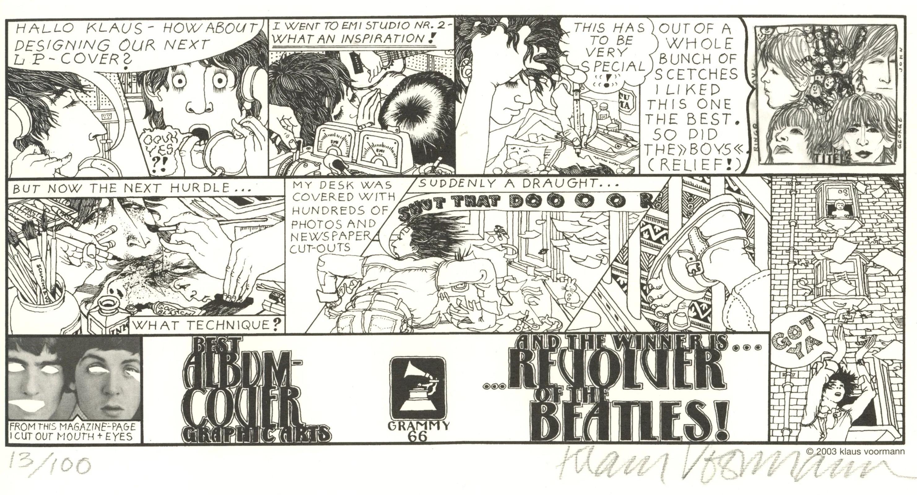 Klaus Voormann’s Revolver Cover Comic Strip signed