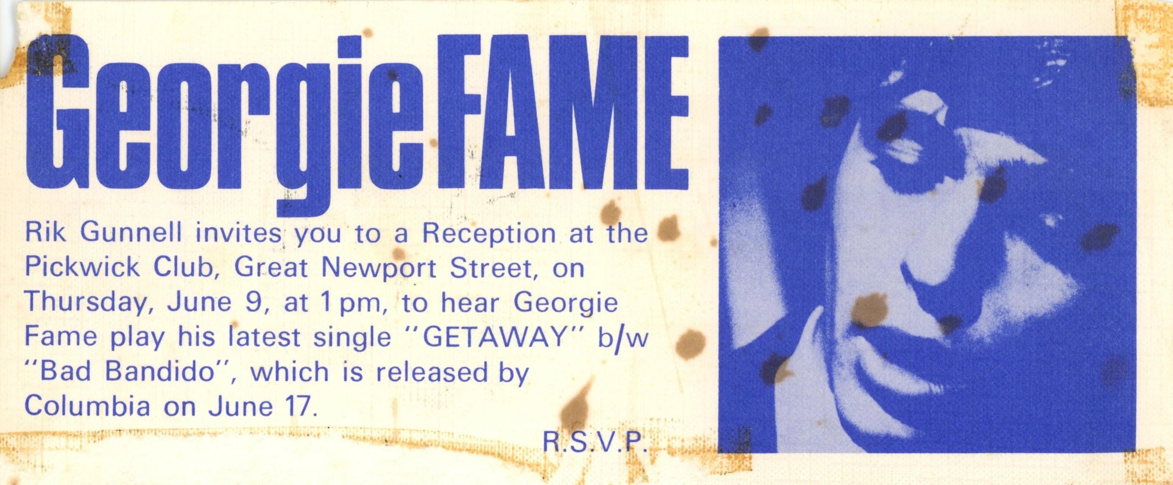 Georgie Fame promo flyer