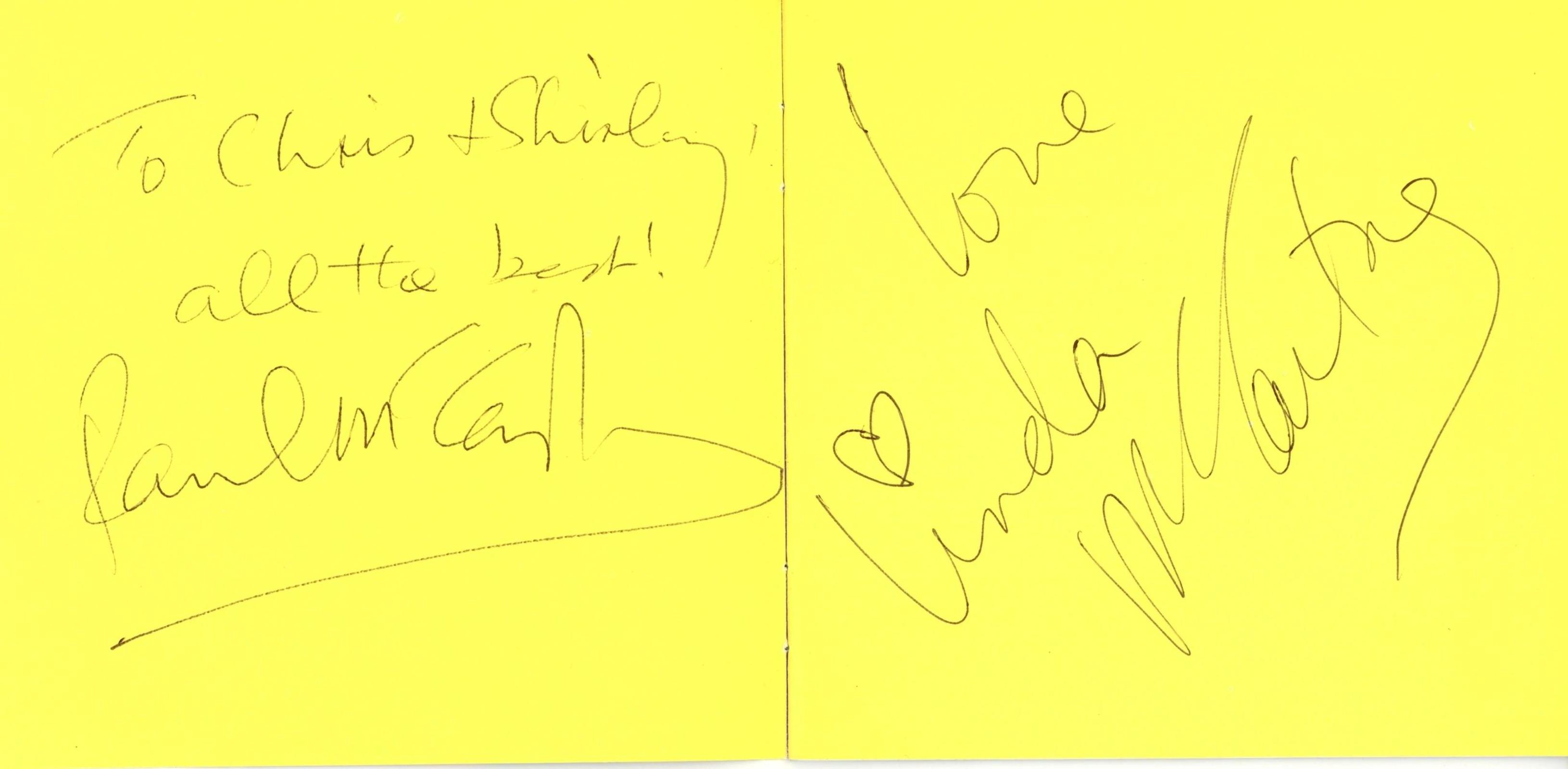 Paul and Linda McCartney signed “Flowers in the dirt” CD Booklet