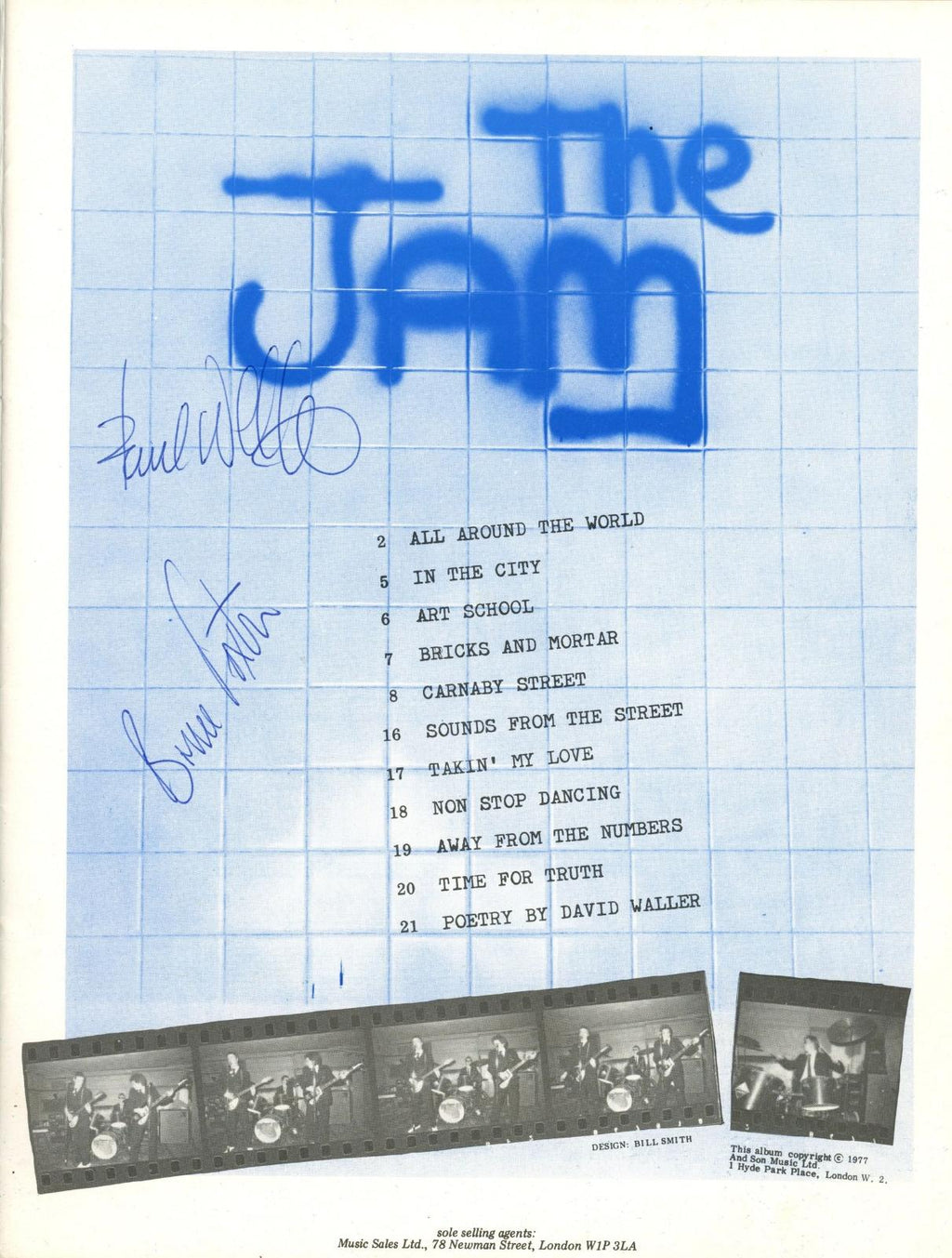 The Jam signed songbook 1977