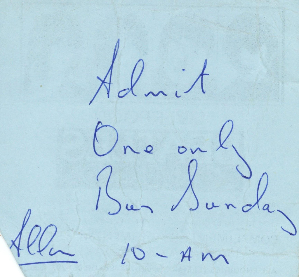 Liverpool Beatles Convention ticket signed by Allan Williams 1977