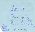 Liverpool Beatles Convention ticket signed by Allan Williams 1977