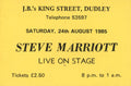 Steve Marriott JB’s concert ticket 1985