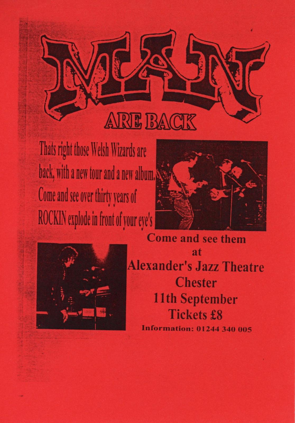 Man concert flyer 1990s