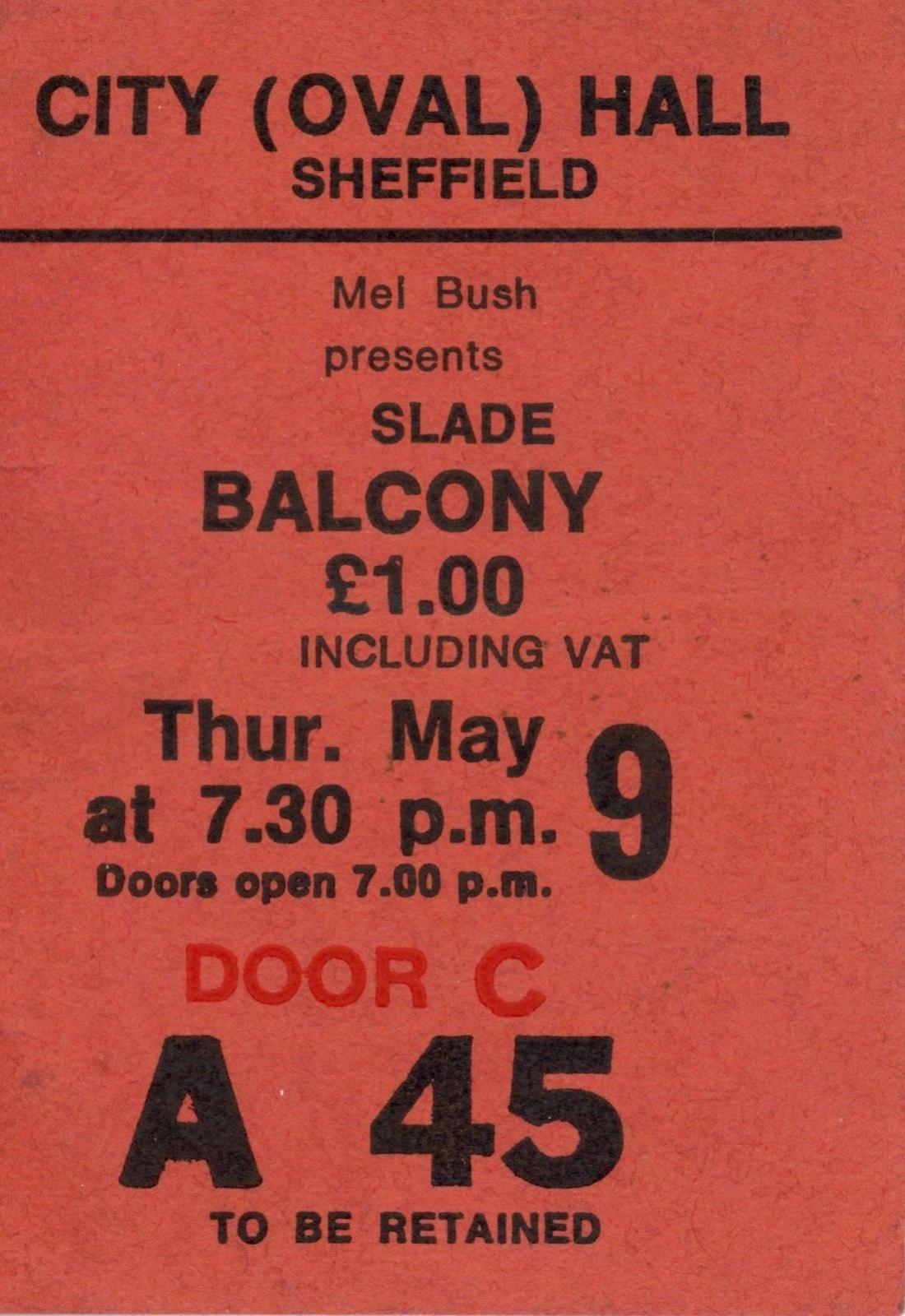 Slade Concert ticket stub