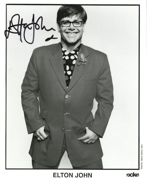 Elton John signed photograph