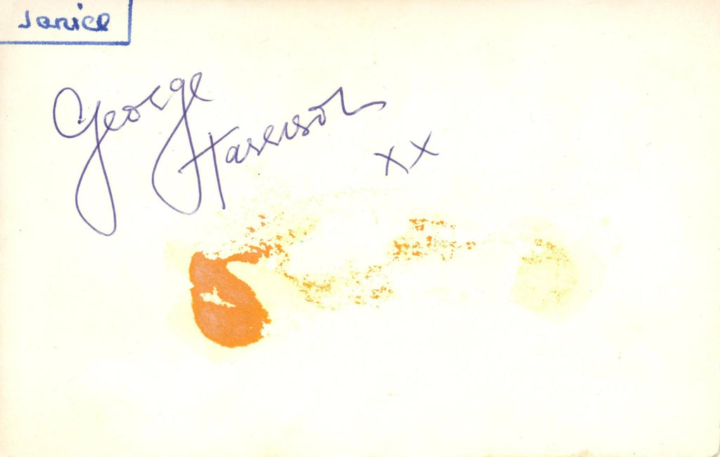 George Harrison Signed Top Star Postcard