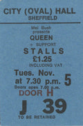 Queen concert ticket stub 1974