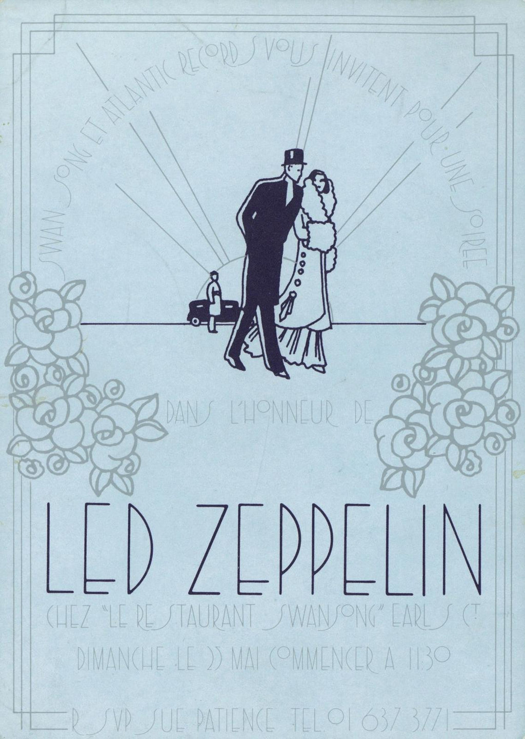 Led Zeppelin Swan Song Records invitation