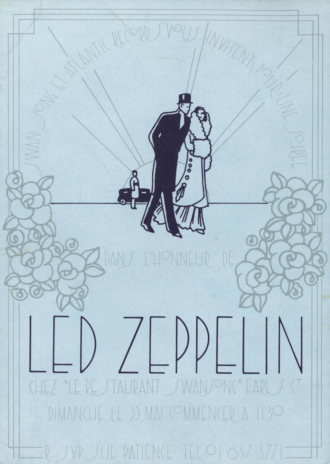 Led Zeppelin Swan Song Records invitation