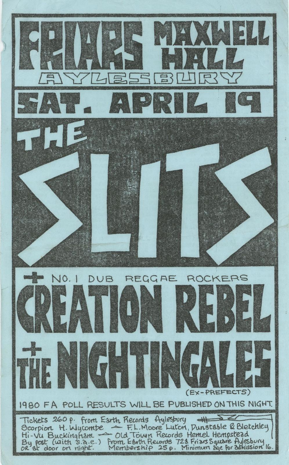Friars Aylesbury concert flyer 1980
