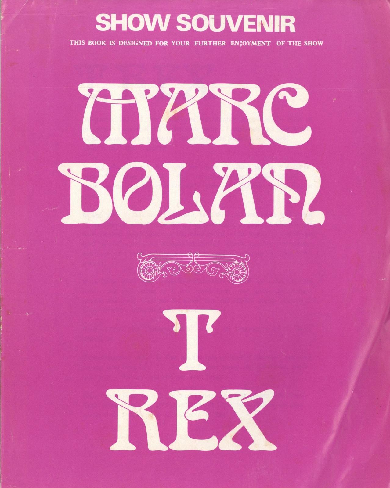 Marc Bolan T.Rex show souvenir programme 1970s