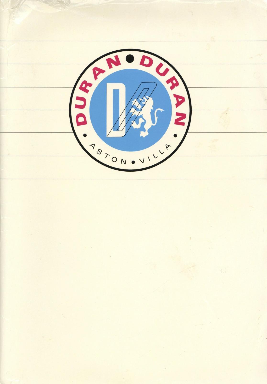 Duran Duran Aston Villa 1983 UK official tour press kit