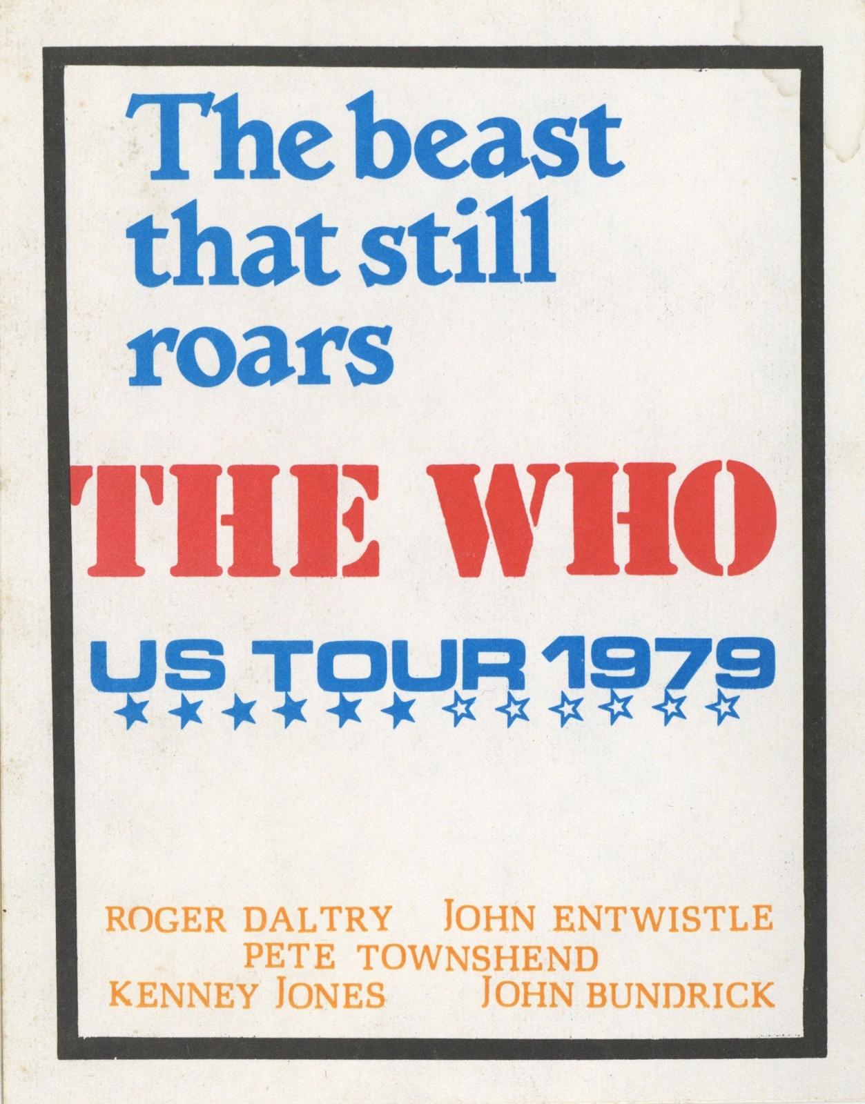 The Who 1979 US Tour Unused Sticker