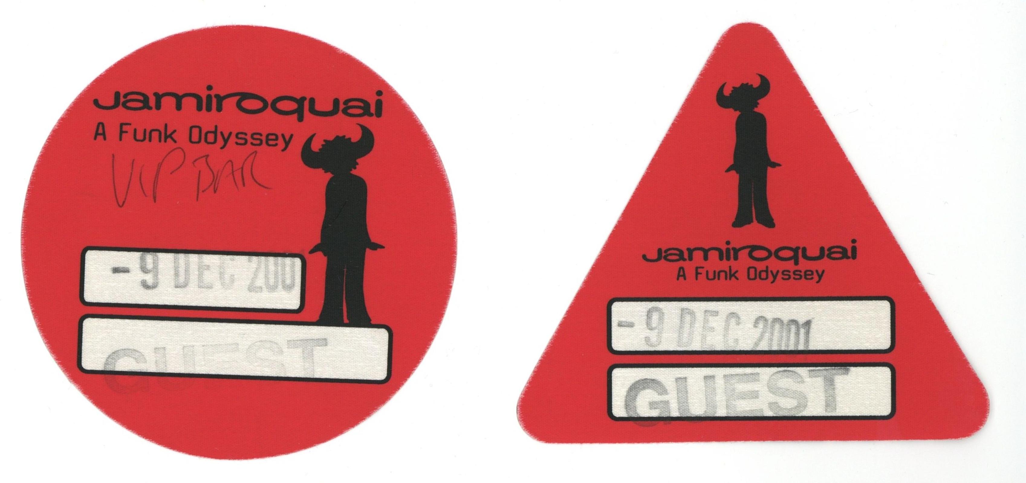 Jamiroquai Backstage Passes 2001