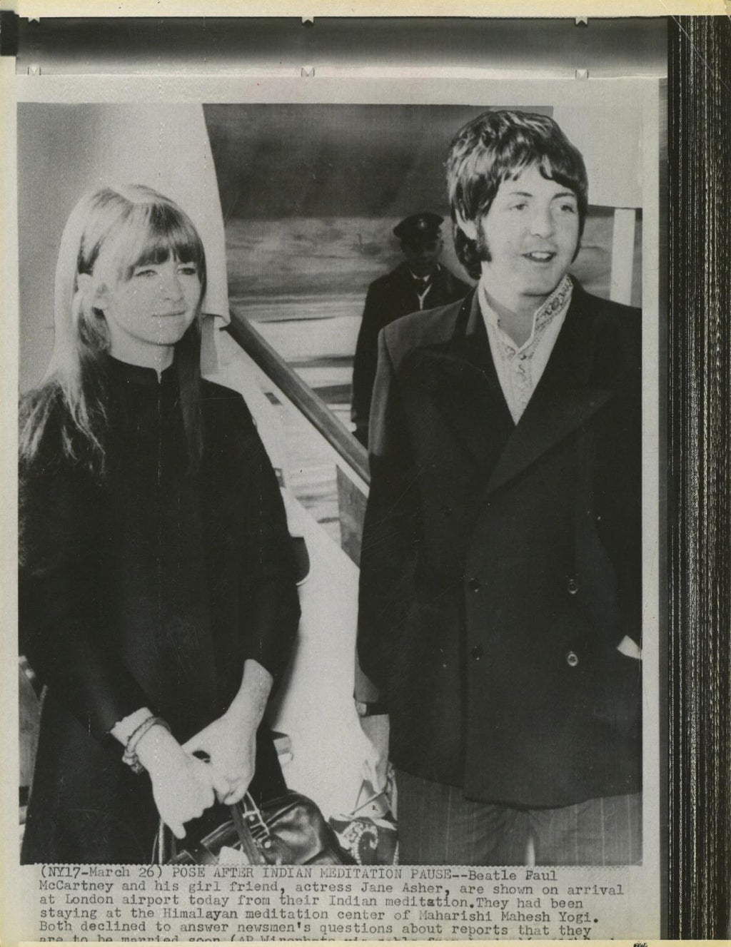 Paul McCartney and Jane Asher photograph 1968