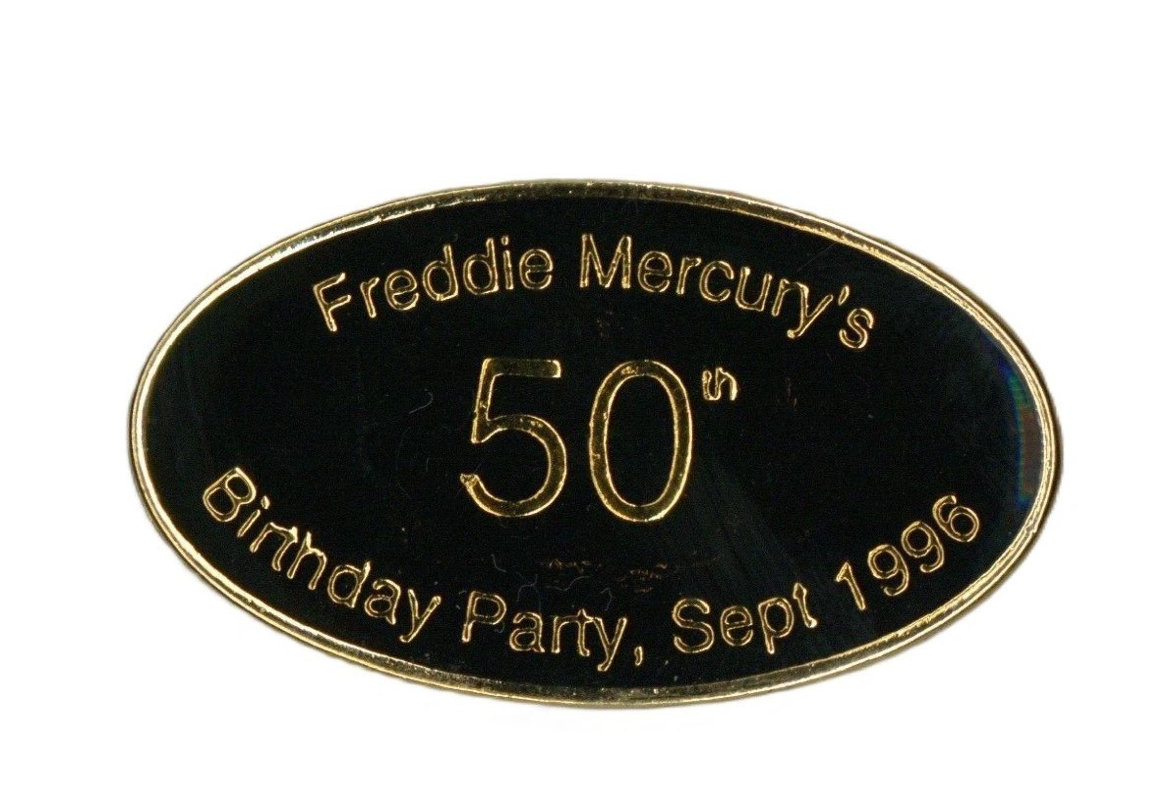 Freddie Mercury 50th Birthday Pin Badge