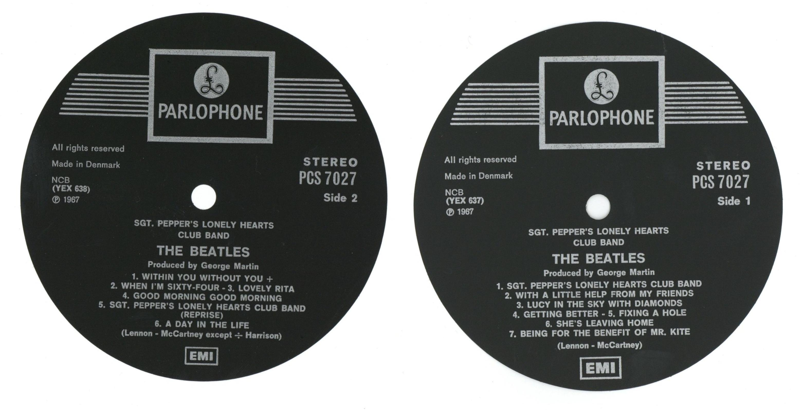 The Beatles Sgt. Pepper's Lonely Hearts Club Band Danish record centres