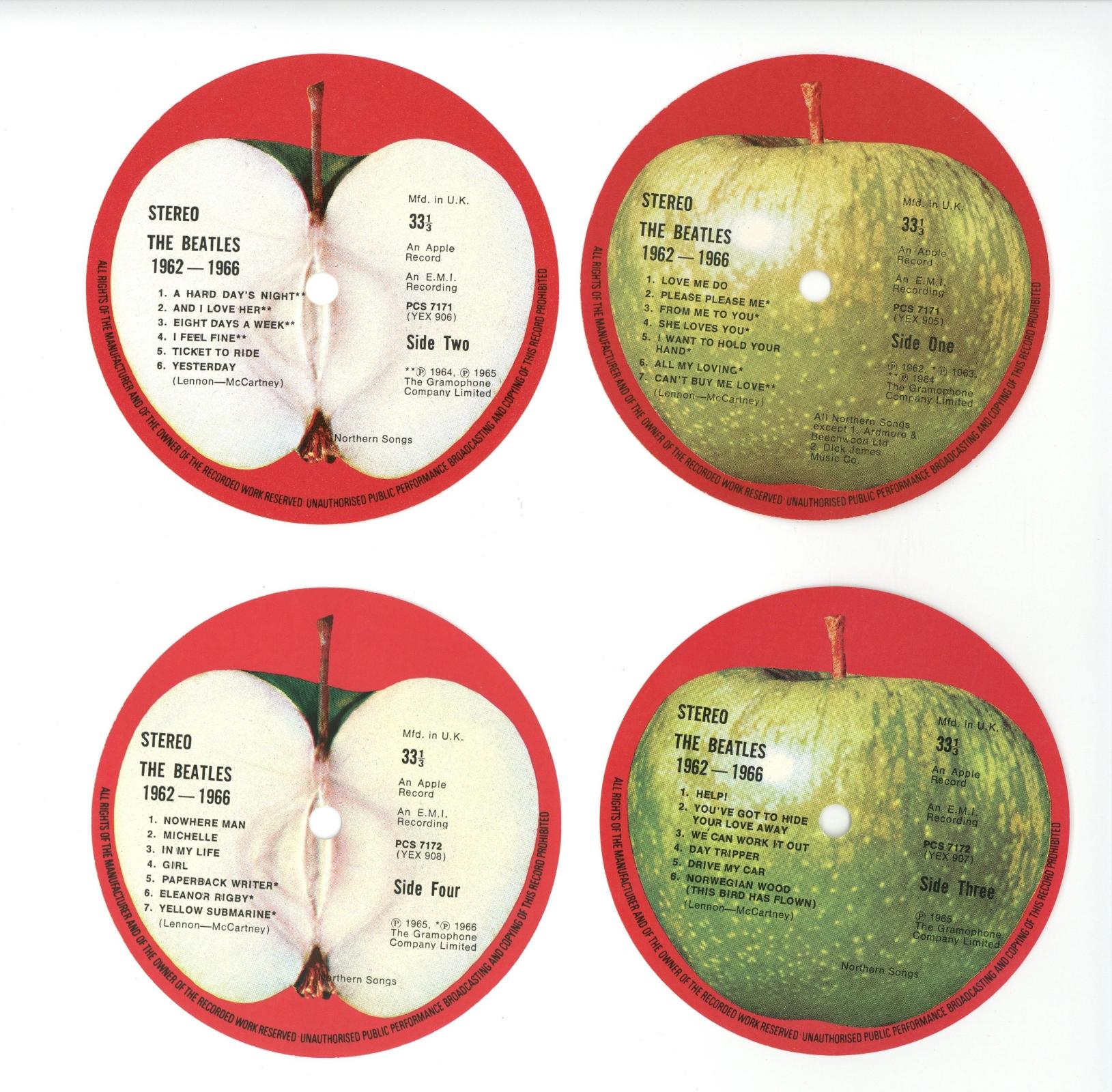 The Beatles “1962-1966” Red Album record centres