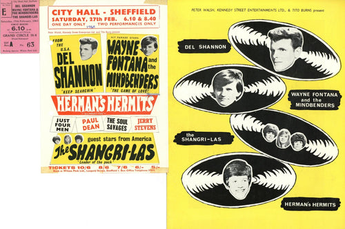 1965 British pop package tour memorabilia collection