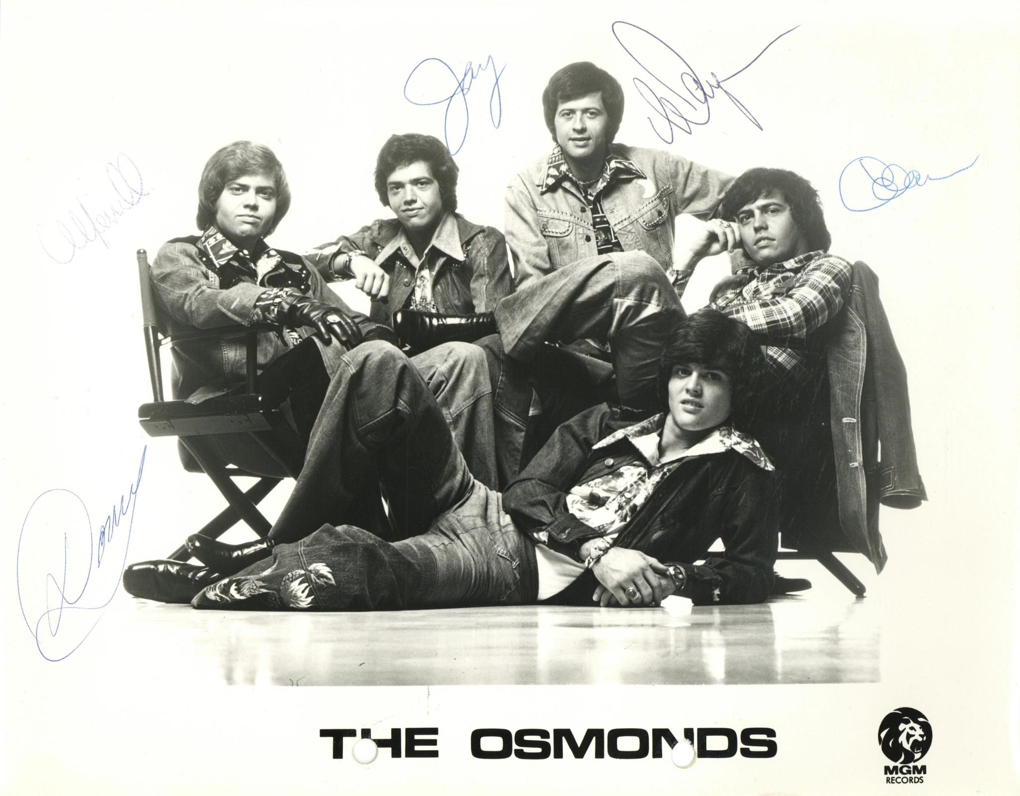 The Osmonds Signed MGM Records Promotional Photograph