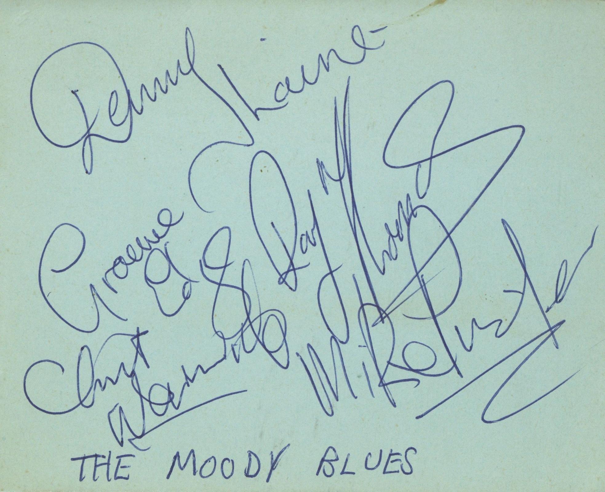 Moody Blues Autographs 1965