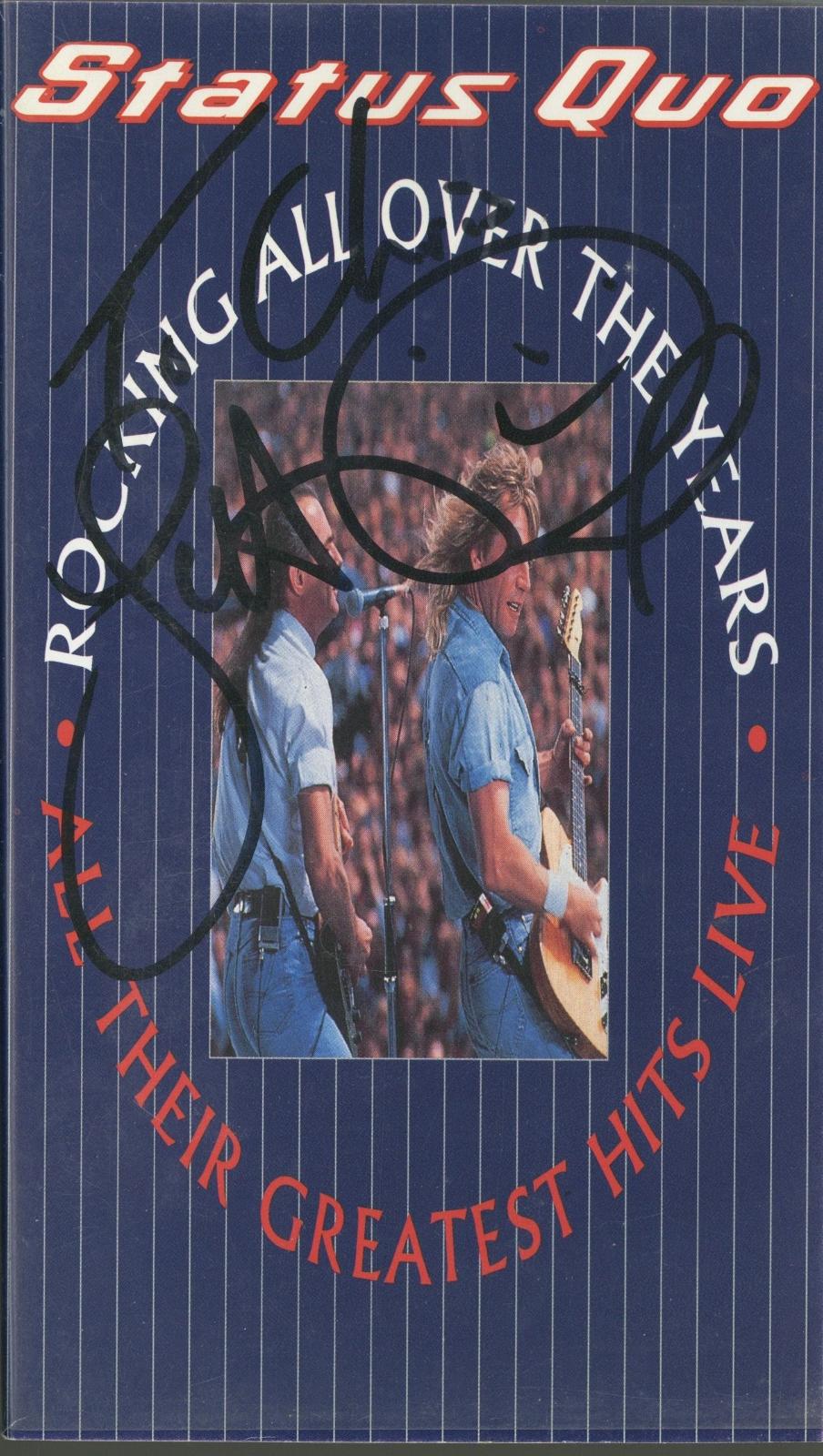 Status Quo Signed Rocking All Over the Years: All Their Greatest Hits Live VHS