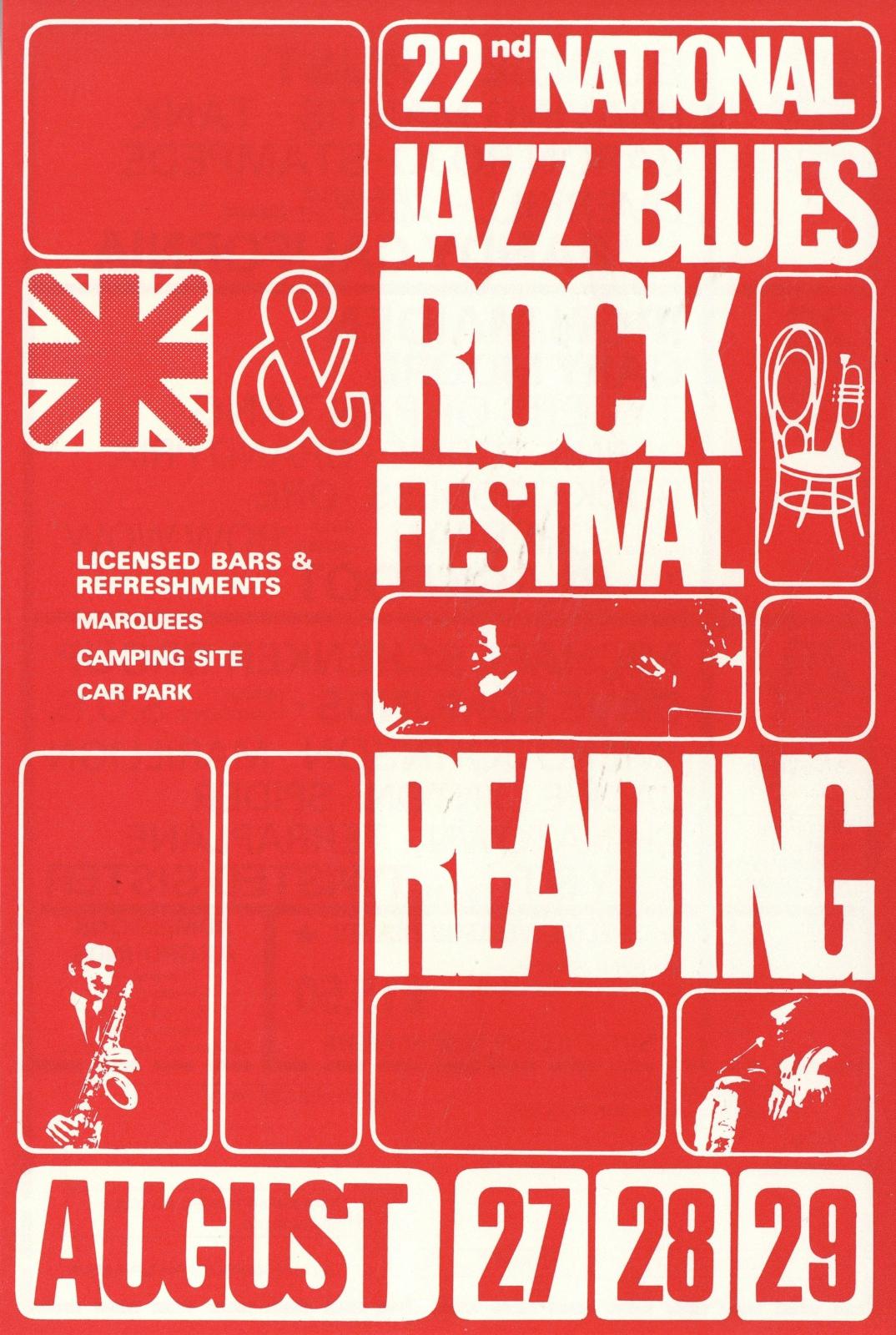 National Jazz, Blues & Rock Festival Handbill — Reading 1982