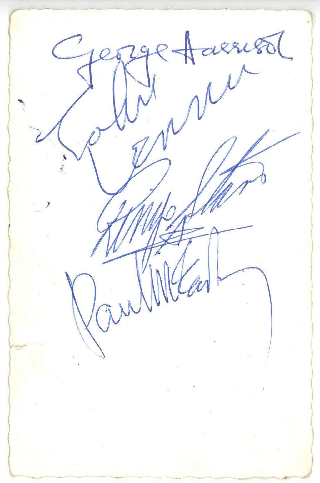 The Beatles signed Star Pics promotional card Leeds 1963