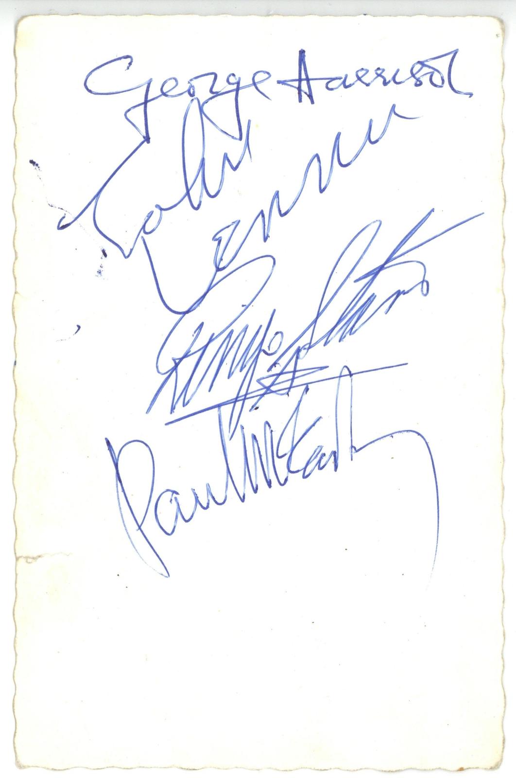 The Beatles signed Star Pics promotional card Leeds 1963