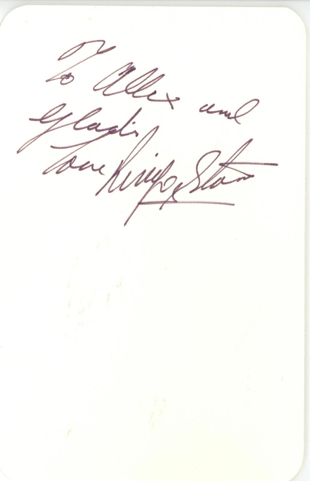 Ringo Starr signed index card