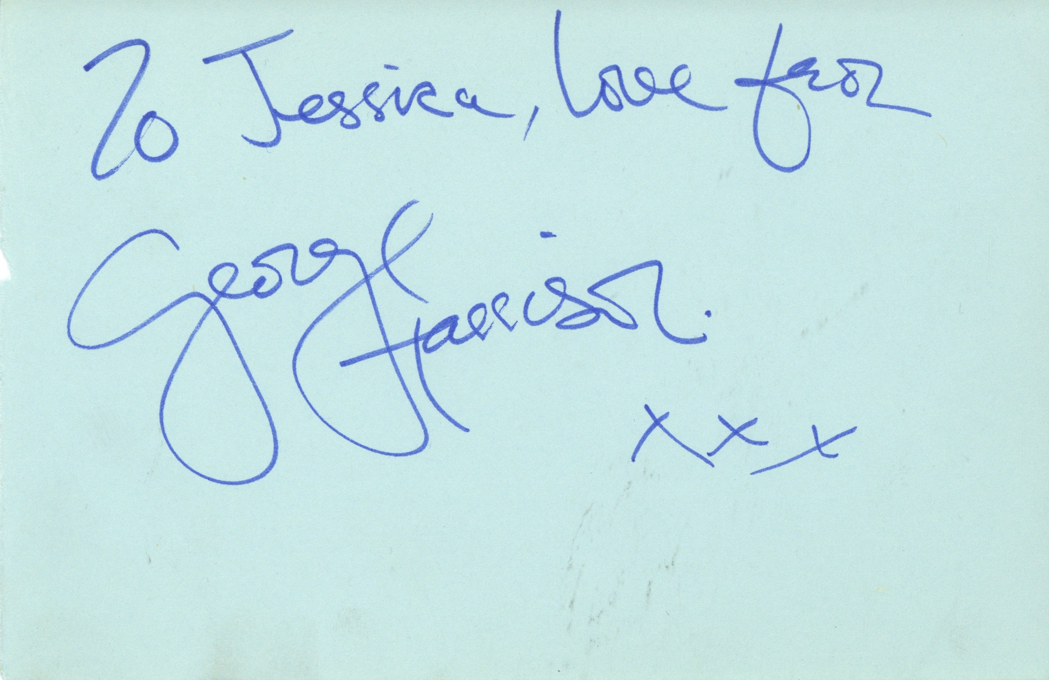 George Harrison late 1960s autograph