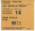 Led Zeppelin Ticket Stub Birmingham 1972